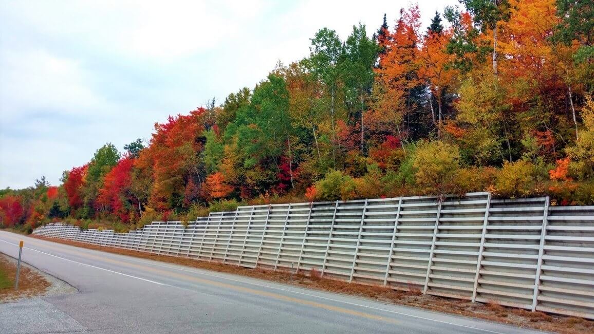 New Hampshire leaves in the fall, Fall road trip campervan