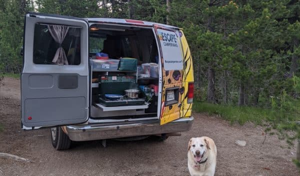 Escape campervan kitchen view