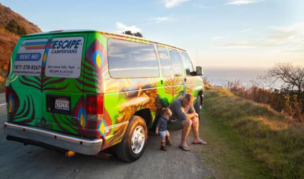 Campervan on the PCH Highway.