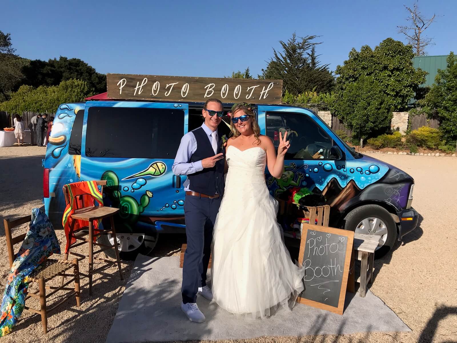 Couple having a wedding with the Escape Campervan