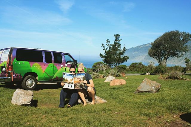 Campervan on the side of a mountain