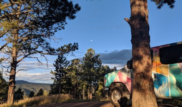 Campervan at a private site