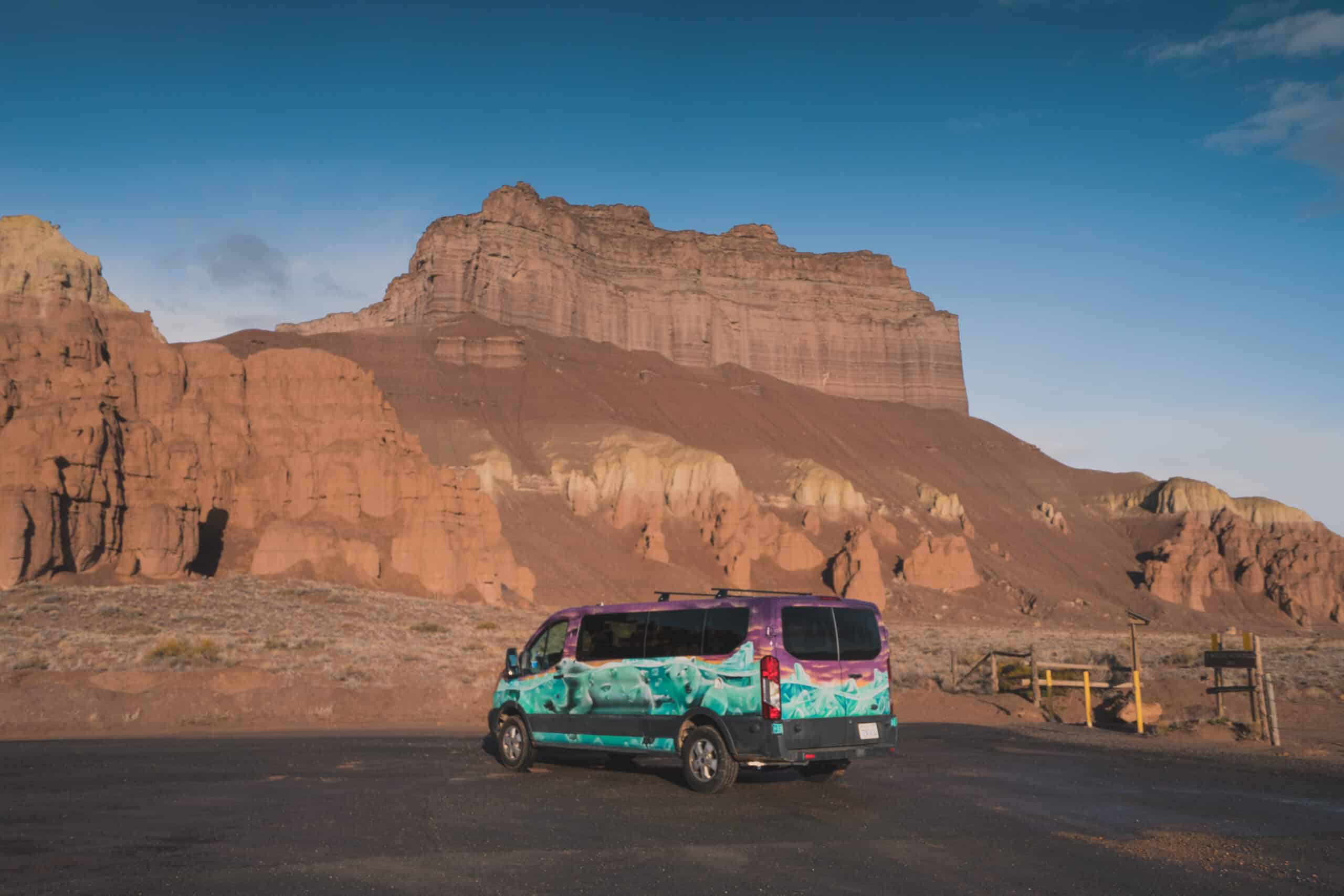 Camper van on a southwest road trip.