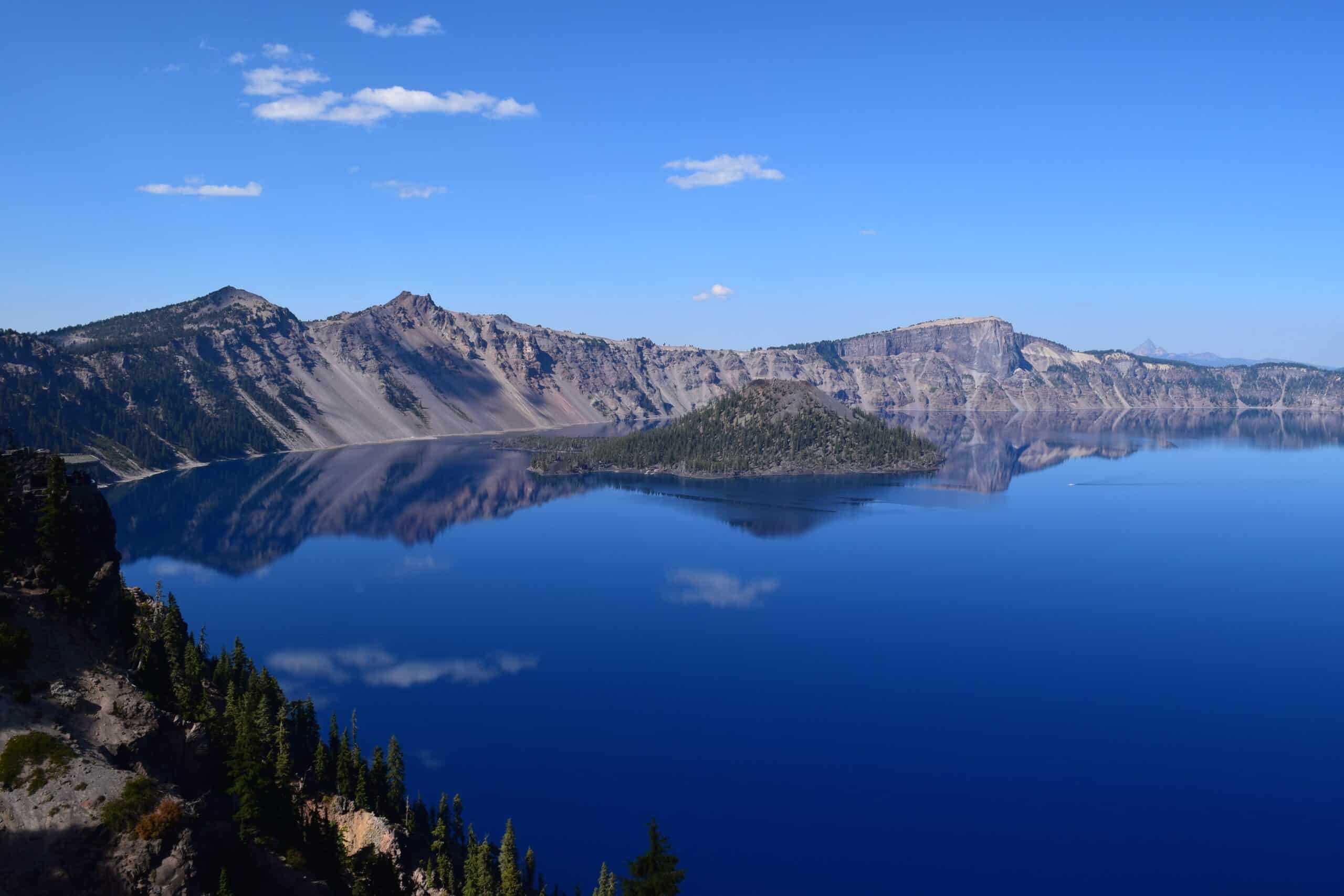 Crater Lake is one of the deepest lakes in the U.S. and the perfect detour for a Los Angeles to Seattle road trip.