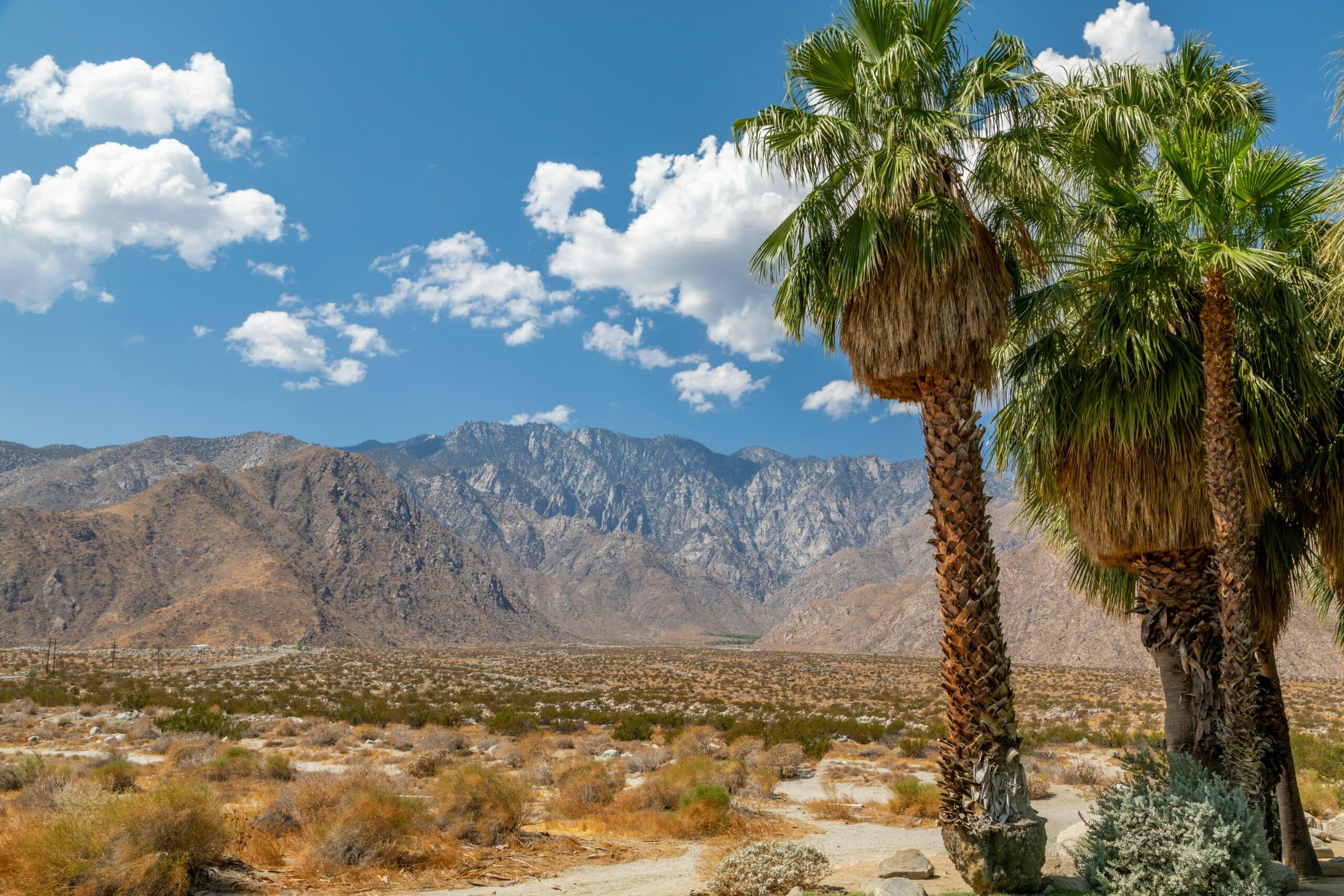 Aerial view of Palm Springs, California. Palm Springs is the closest city to Coachella music festival.