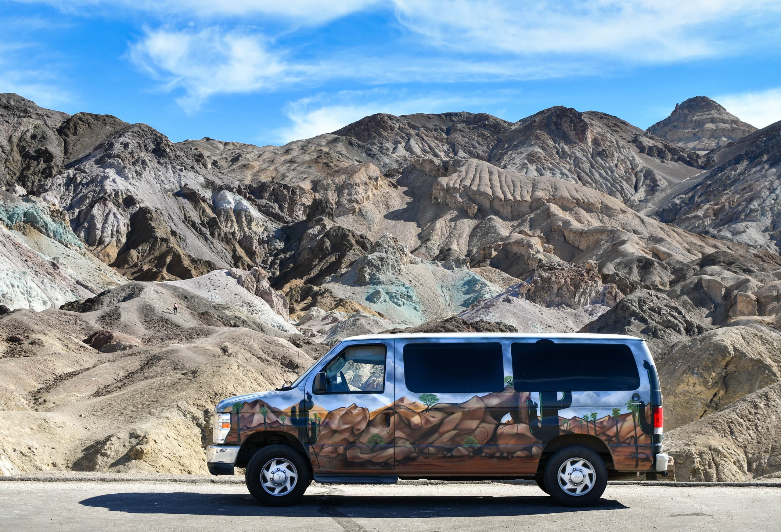 An Escape Camper Van in Death Valley National Park on a California Road trip.